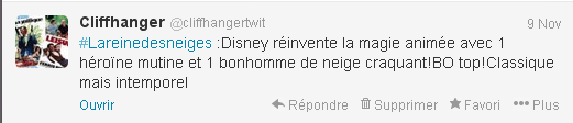 tweet la reine des neiges